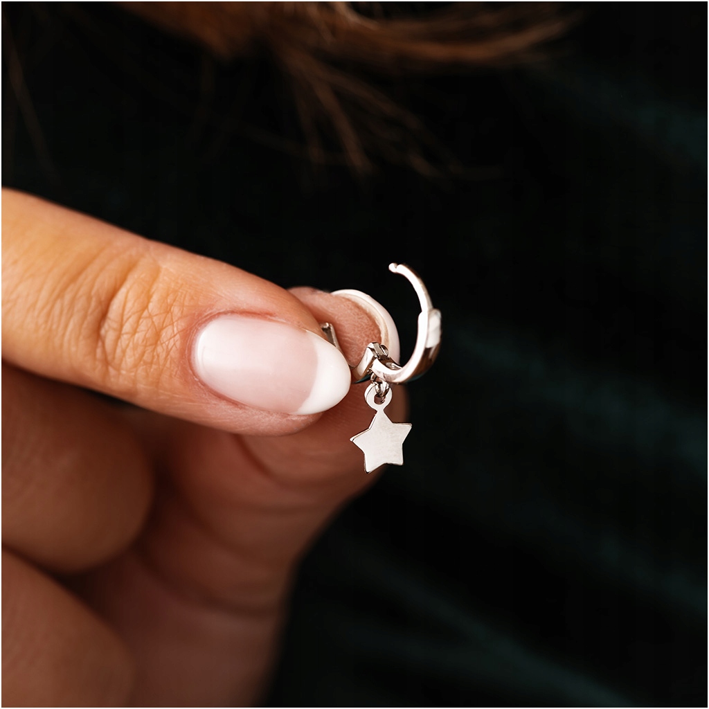 Kolczyki srebrne KOŁA damskie gładkie GWIAZDKI srebro 925 Rodzaj Wyrób jubilerski