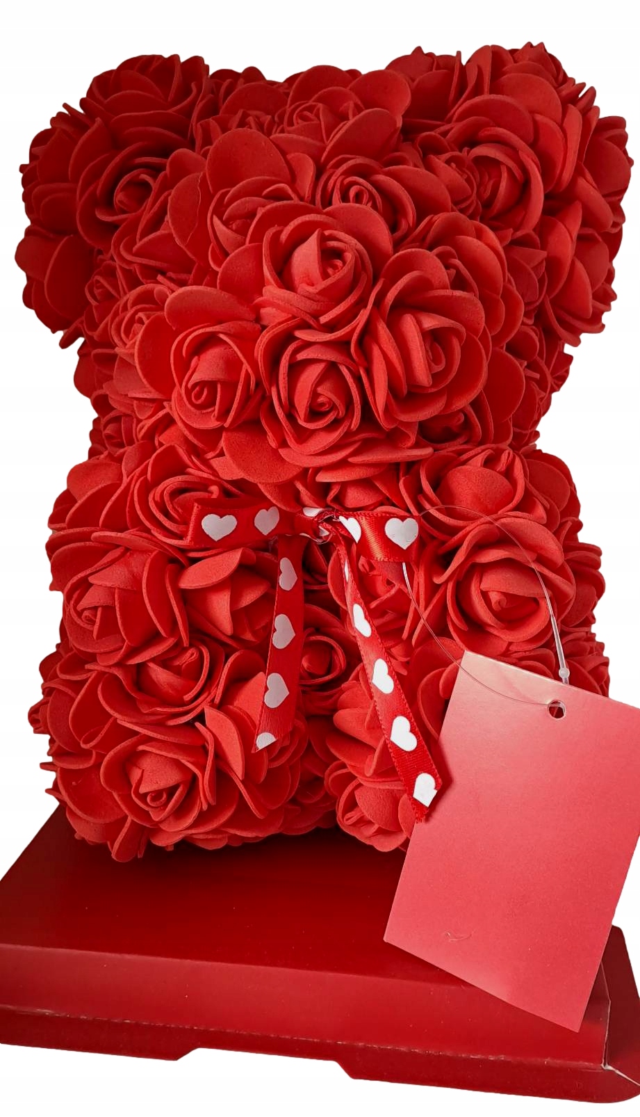 MIŚ Z RÓŻ PREZENT WALENTYNKI DZIEŃ KOBIET+KARTKA