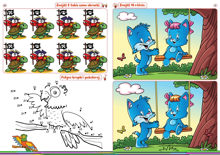 Łamigłówki Mądrej Główki Książka dla Dzieci Labirynty Znajdź Różnicę Tytuł Łamigłówki mądrej główki