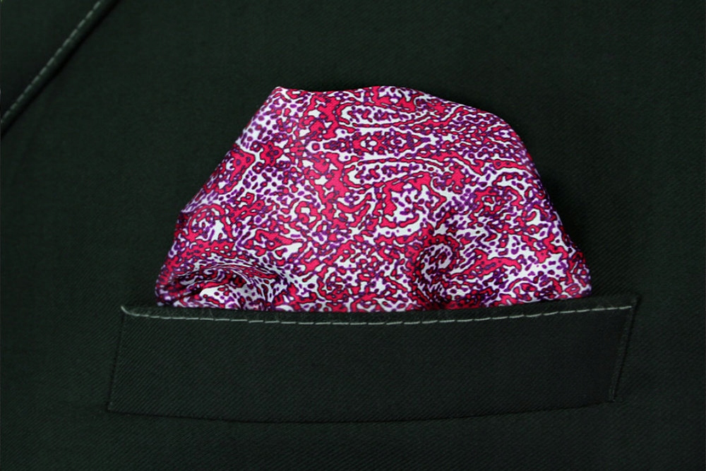 Czerwona Poszetka Wzór Geometryczny Materiał dominujący poliester