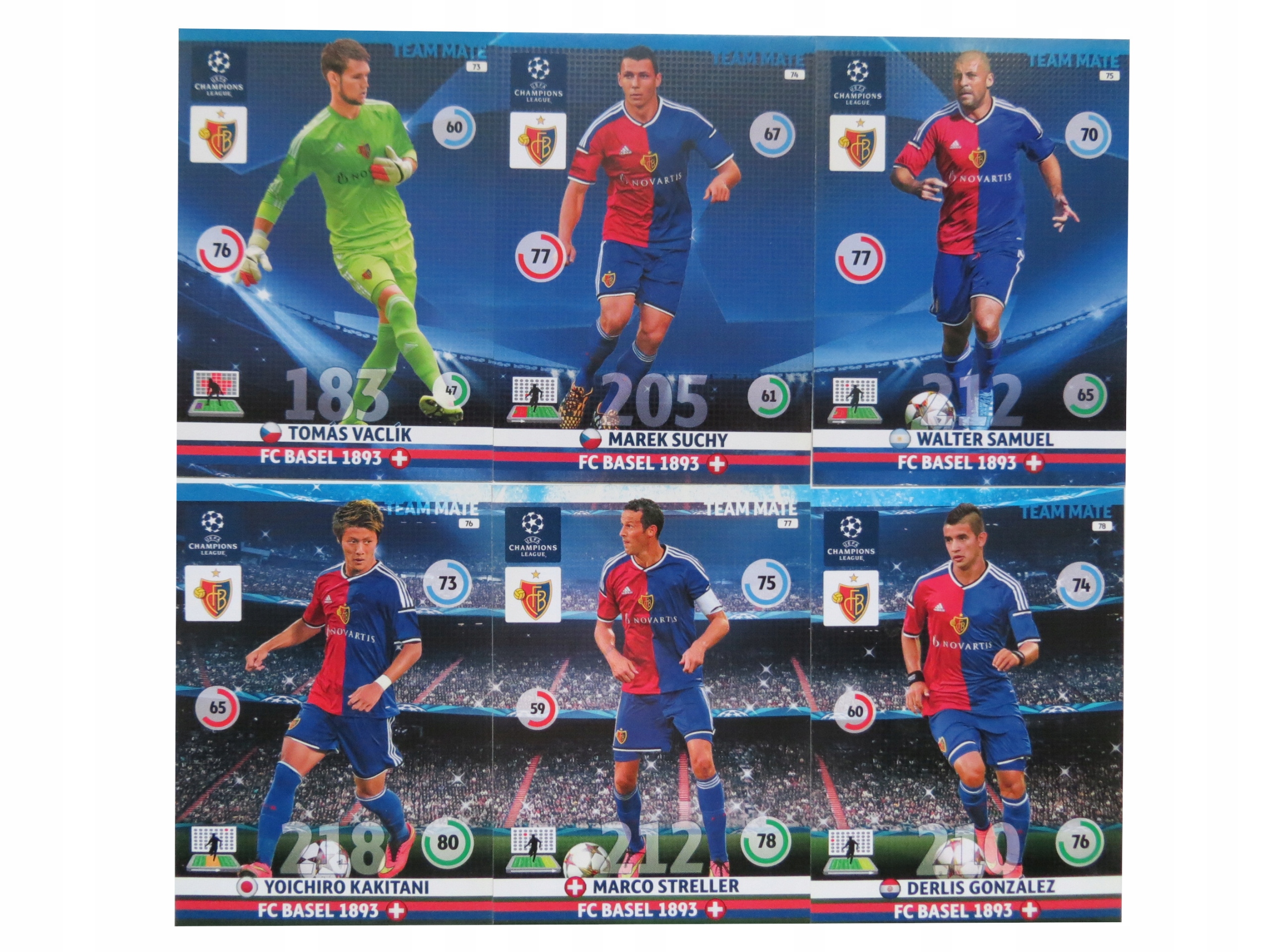 Panini Champions 2014 2015 Kpl 6 Kart Team Mate Fc Basel 73 78