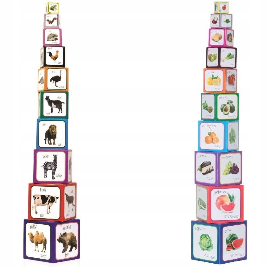 

Piramida Zabaw Montessori Zestaw Zwierzęta Owoce