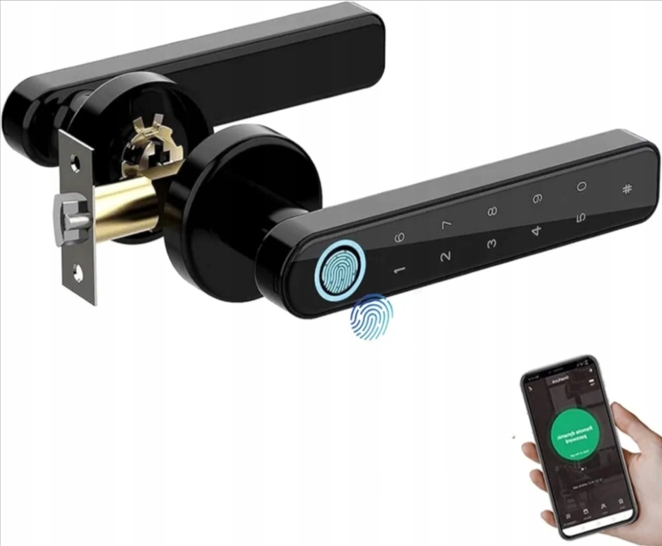 Smart kľučka Tuya Bluetooth Pin Odtlačok Karta Nfc 13,56 MHz Dvere 38-55 mm