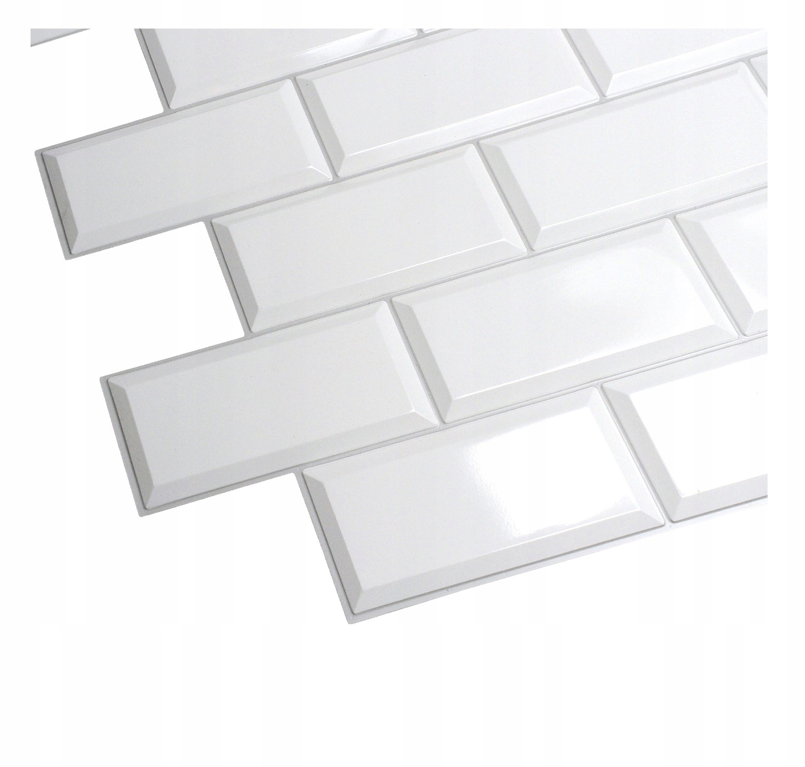 Ścienne Panele KAFELKI Białe 3D płytki ścienne panel kafelki PCV GREY SEAM
