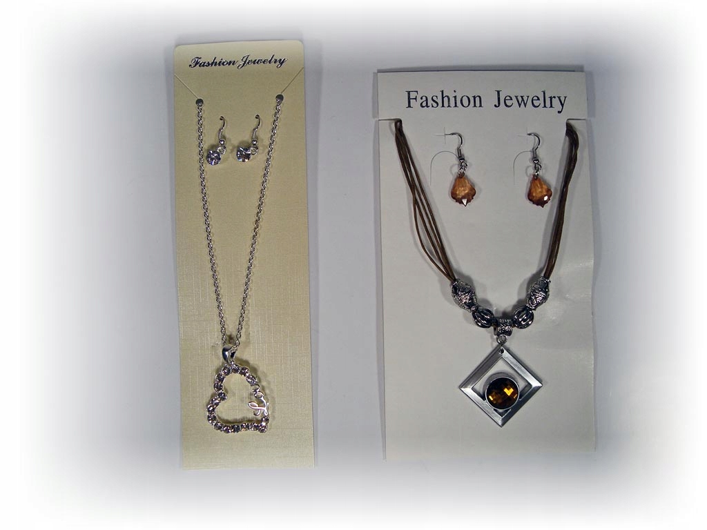 NASZYJNIK CYRKONIE KOLCZYKI KOLIA ŁAŃCUSZEK KOMPLE Kolor dominujący srebrny