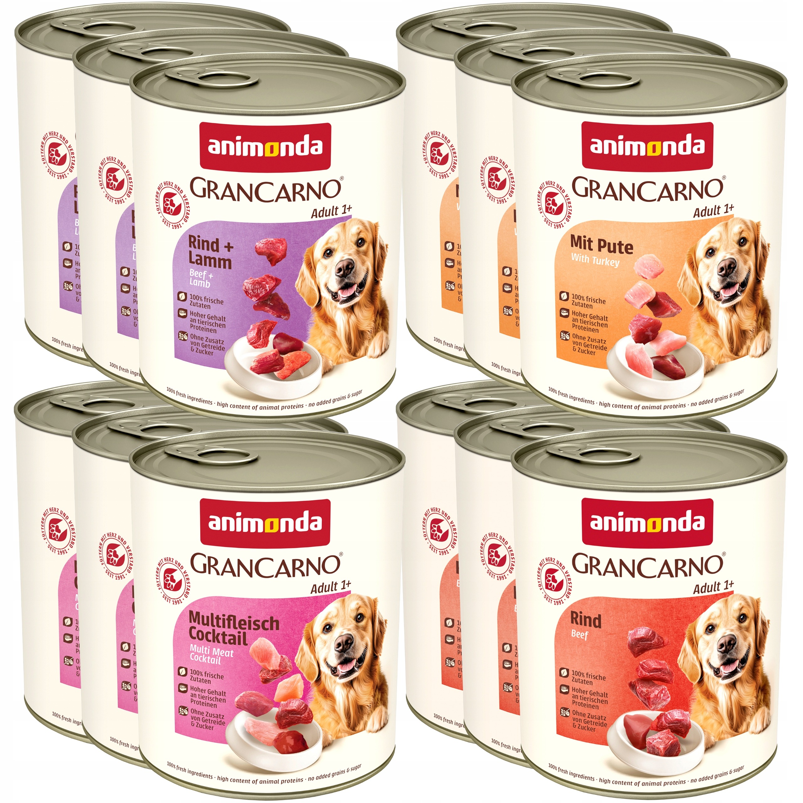 Animonda GranCarno Adult krmivo pro psy MIX Chutí 12 x 800 g