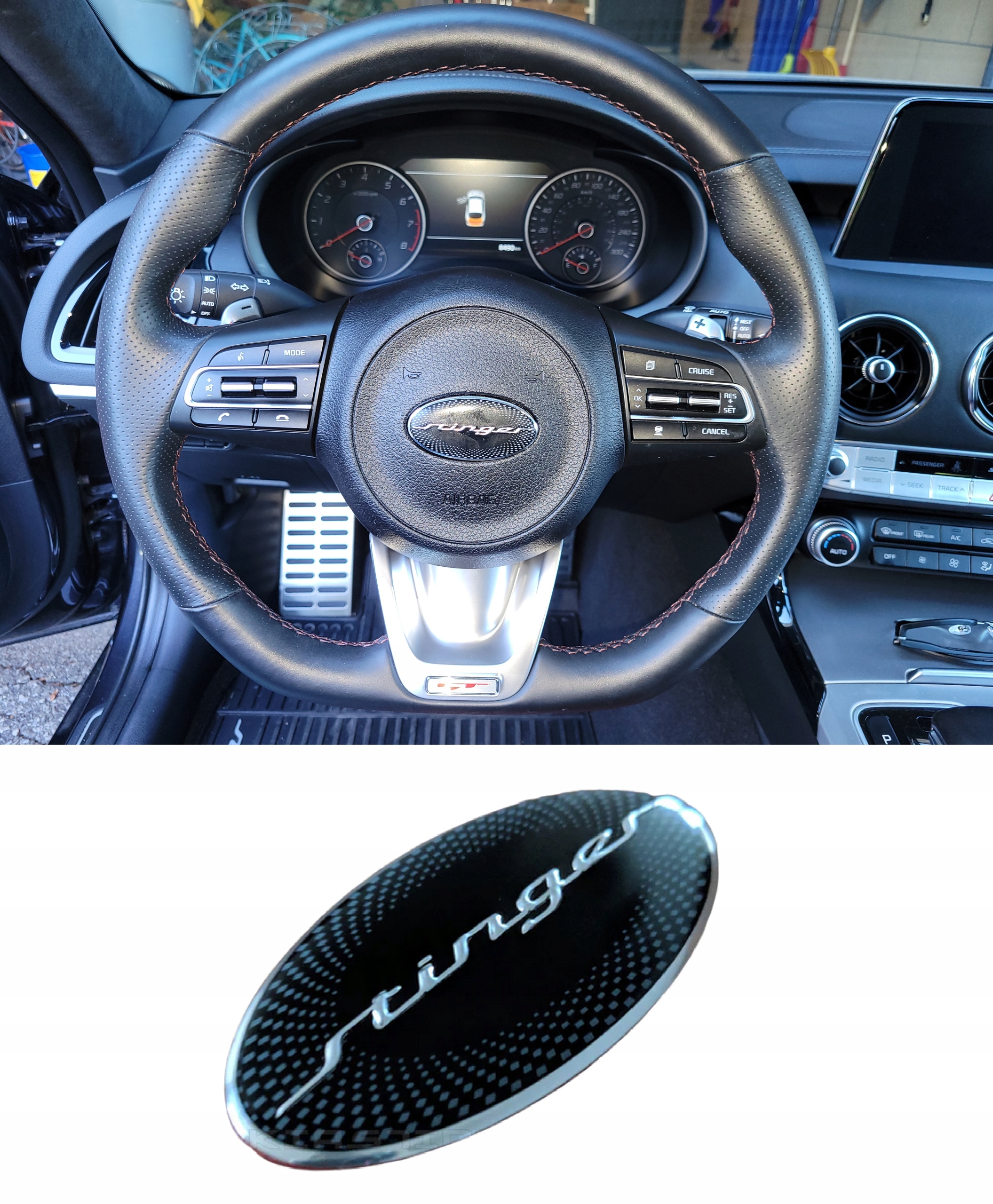 KIA STINGER Enginered EMBLEMAT KIEROWNICA LOGO