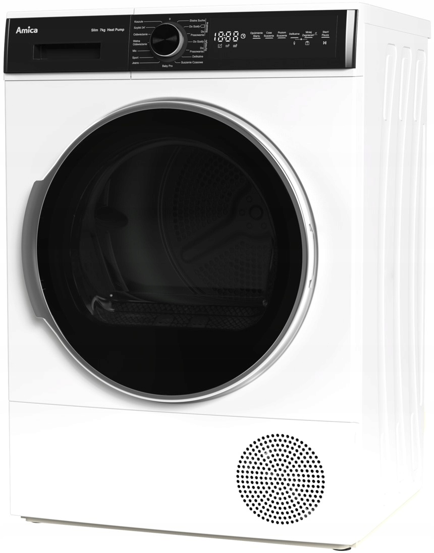 SUSZARKA DO UBRAŃ AMICA AD3S72LHB | SLIM | PŁYTKA | POMPA CIEPŁA | 7KG Model AD3S72LHB