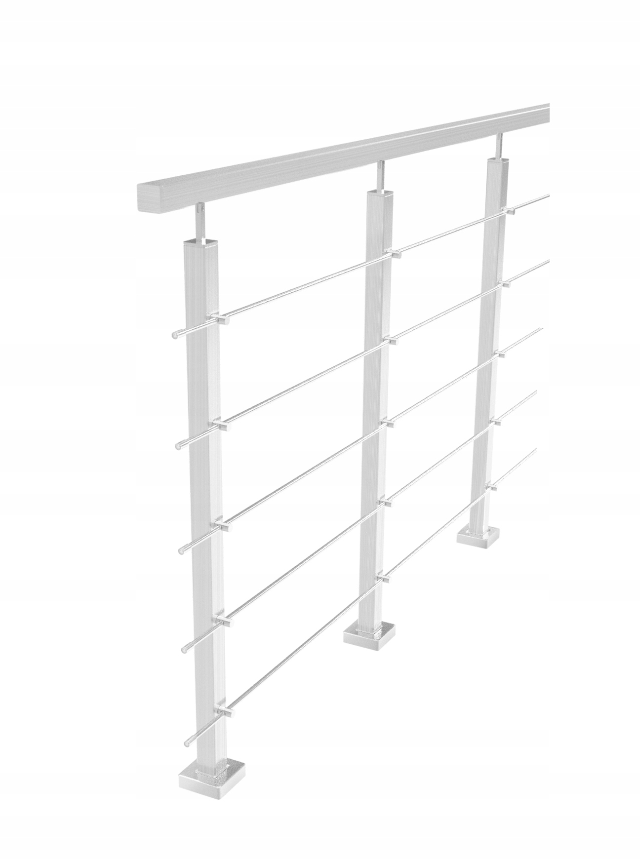 Balustrada 150CM, 40x40/5x Ø12MM, Szlif Nierdzewna