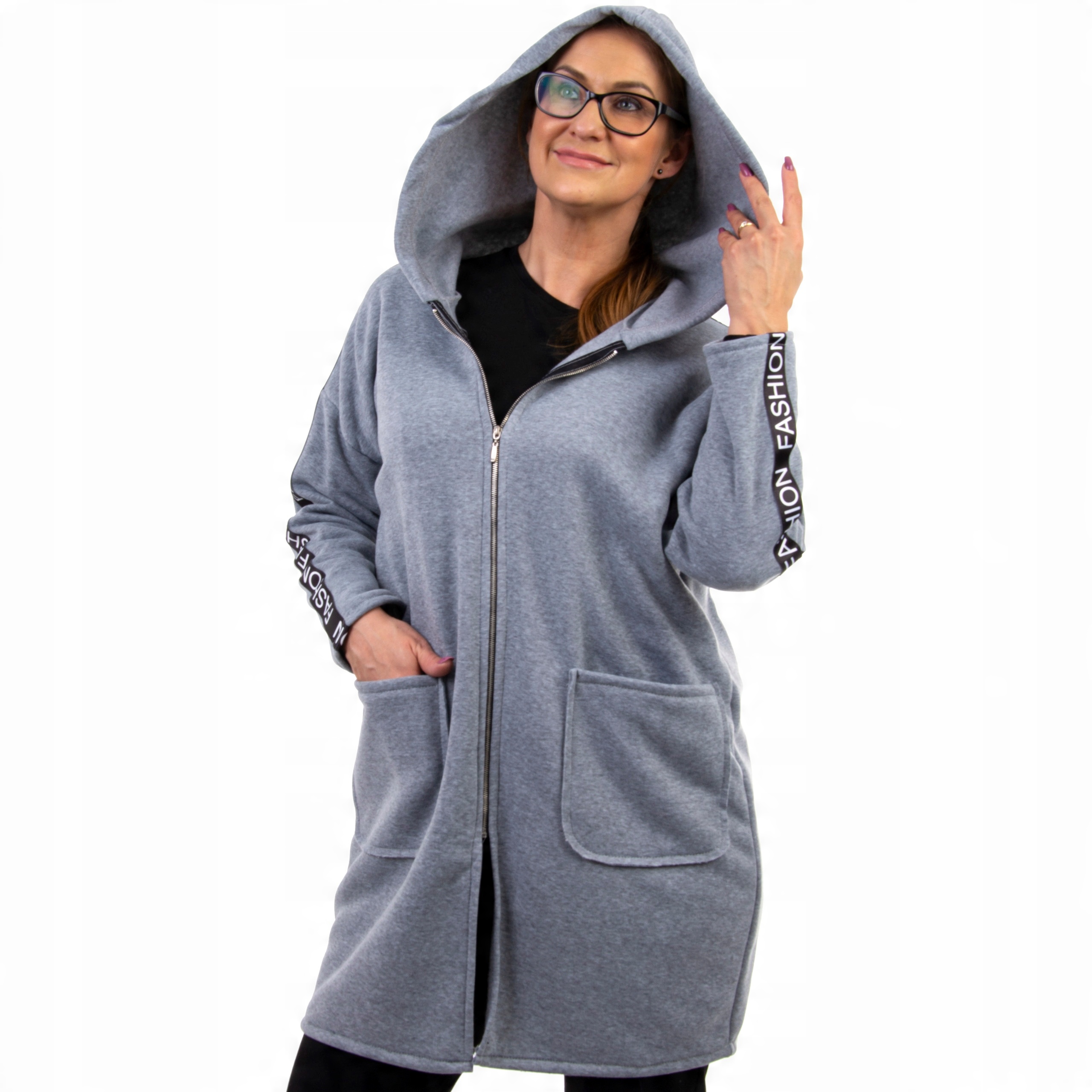 

M159 Bluza z Lampasem I Kapturem Szara r 38 (M)