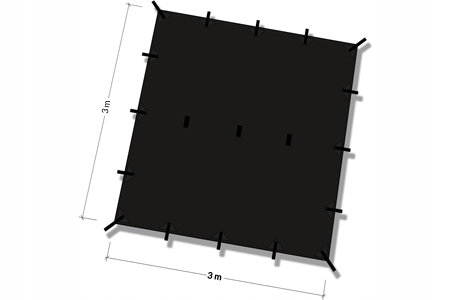 Skotský Tarp DD Hammocks Tenda 3 x 3 m černý