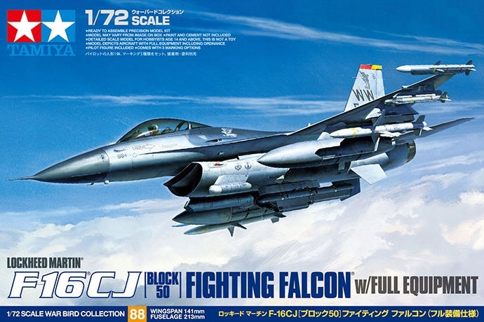 Tamiya 60788 F-16CJ s plnou výbavou Letadlo Měřítko 1/72