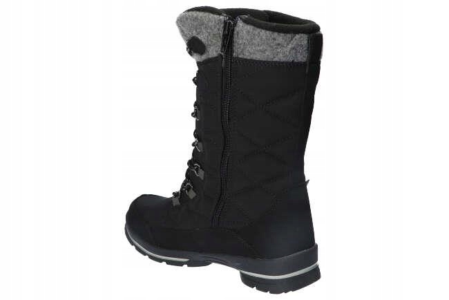 WYPRZEDAŻ OCIEPLANE TRAPERY KOZAKI BUTY ZIMOWE ŚNIEGOWCE DAMSKIE CZARNE 40 Materiał zewnętrzny inny
