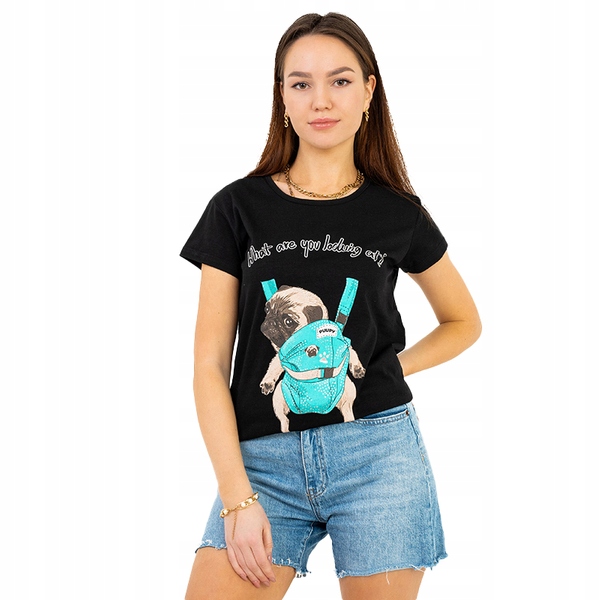 

Codo/d-bag Czarny T-shirt Damski Z Printem M - 38