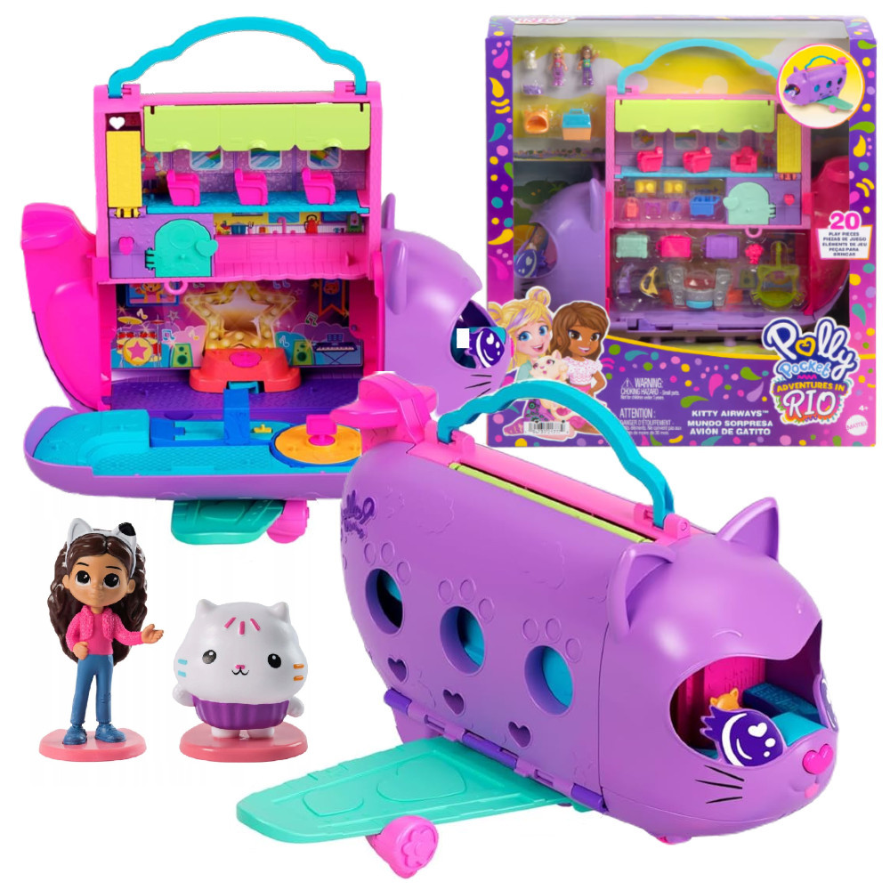 Polly Pocket Kotolot Zestaw Koci Samolot 2 Lalki Figurki Gabi I Łakotek