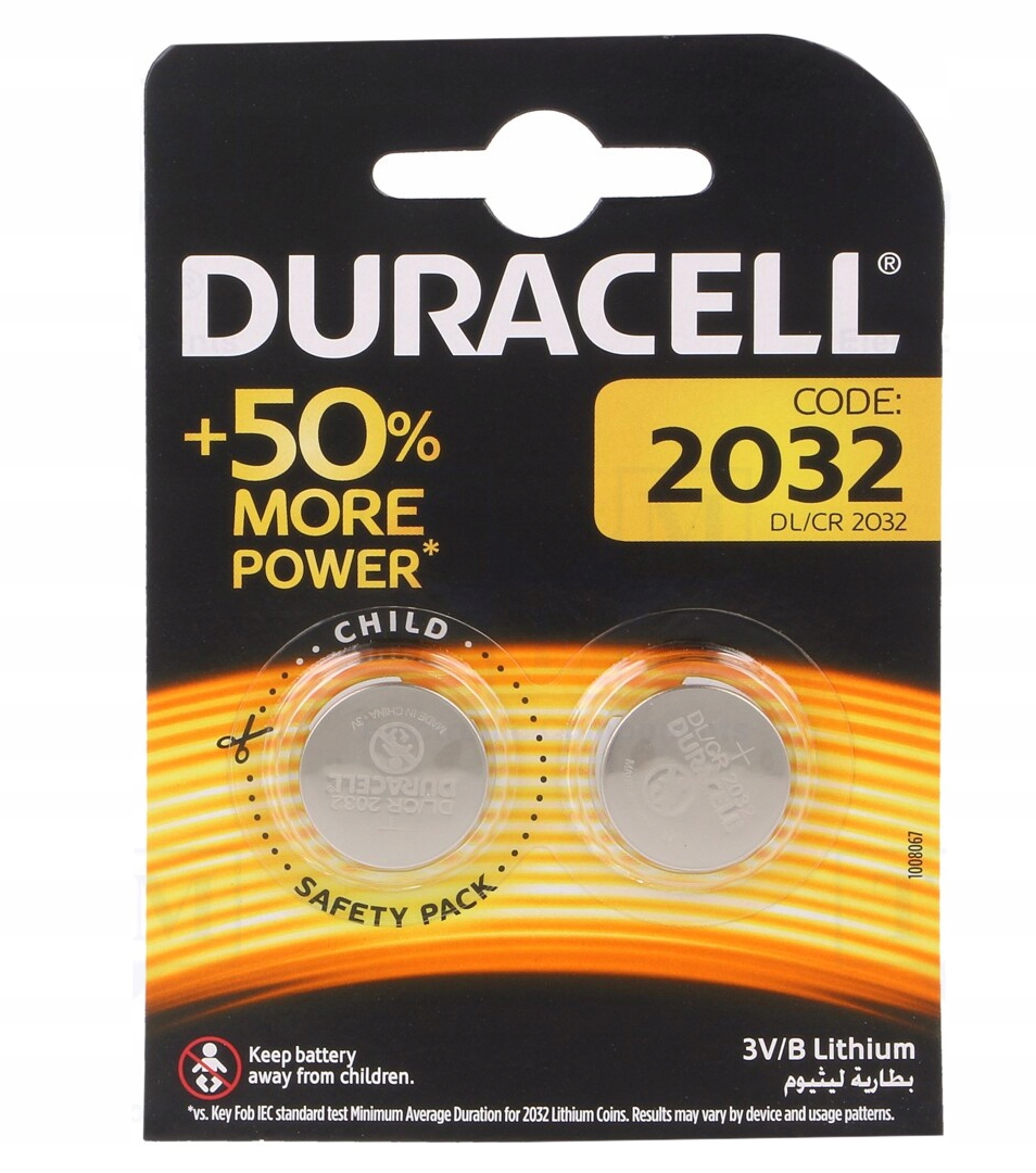 

Bateria Guzikowa Duracel 3V DL 2032 CR2032 2SZT