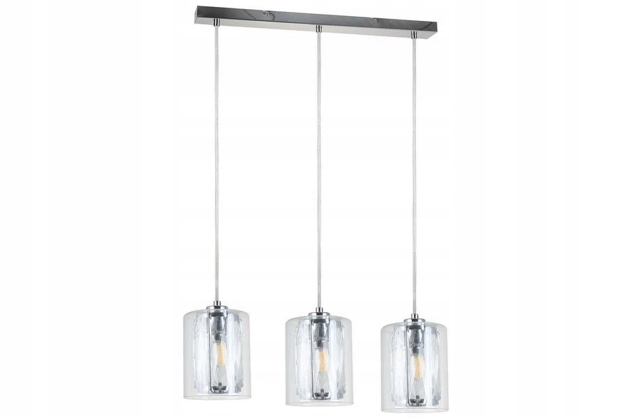 Dekorativní chromovaná trojitá závěsná lampa do obývacího pokoje v jídelně Reality