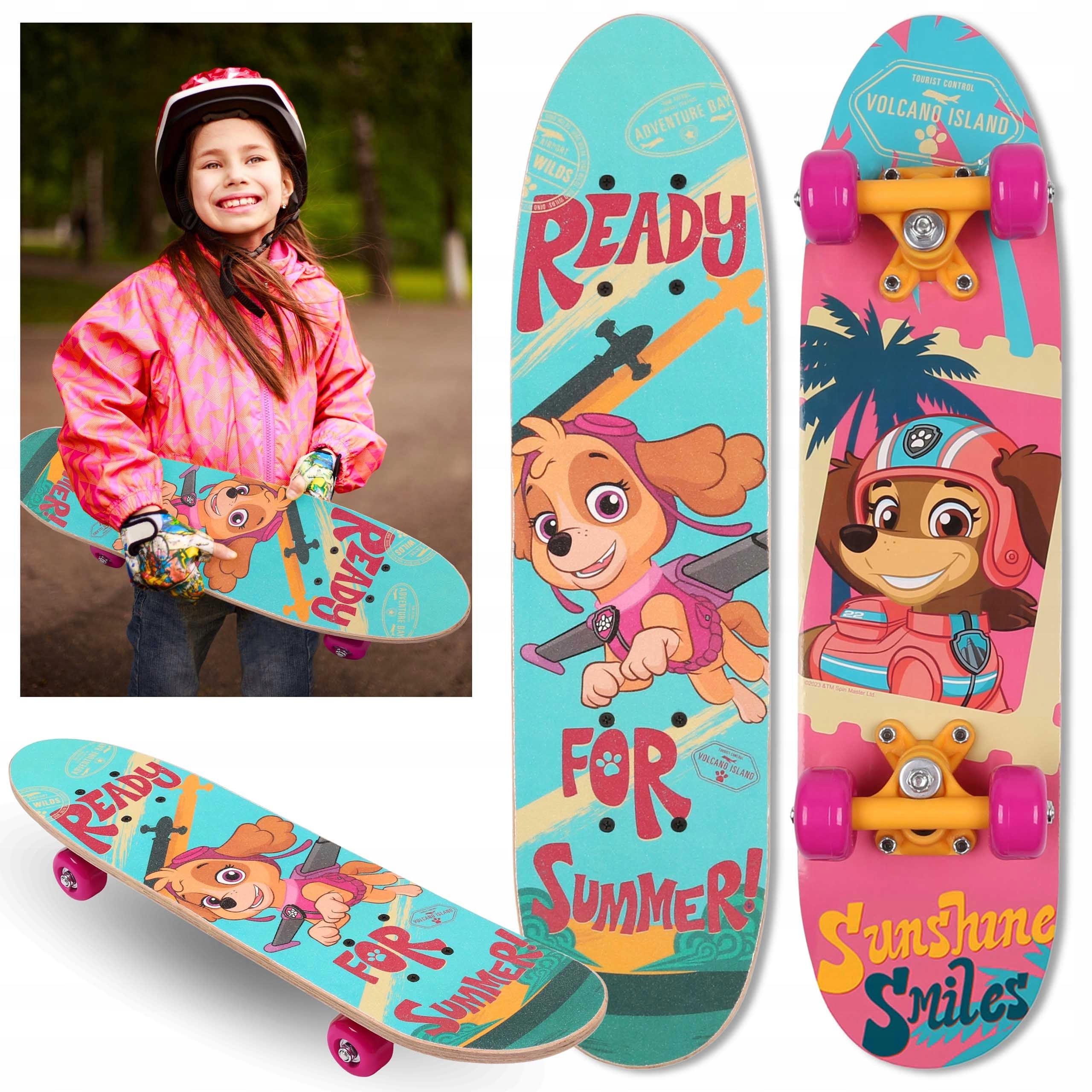 Psi Patrol Skye Liberty Dziecięca Drewniana deskorolka 61cm Antypoślizgowa