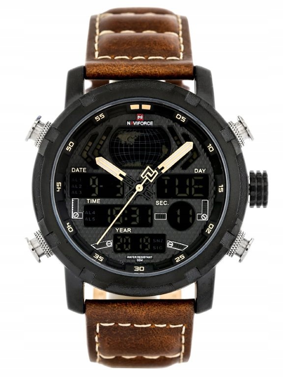 Pánské Hodinky Naviforce NF9160 Datumovka Křemenná Stopka Pro Den Chlapců