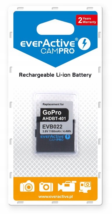 

Bateria CamPro do GoPro Hero 4 1600mAh 3,8V