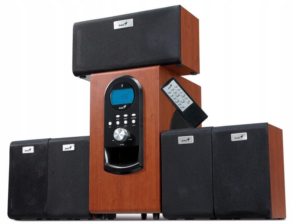 Genius repro Sw-hf 5.1 6000 Ver. II/ 5.1/ 200W/ Drevený/ Dialkový ovládač