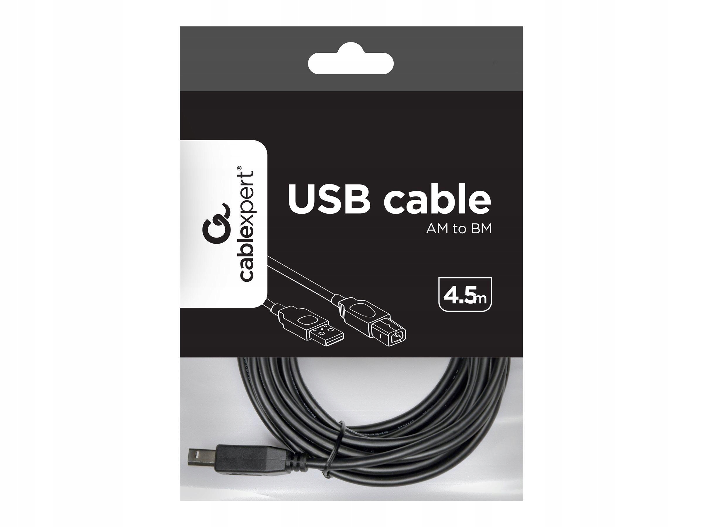 Gembird CCP-USB2-AMBM-15 Gembird Am-bm kabel Usb 2.0 4.5M czarny Niklowane