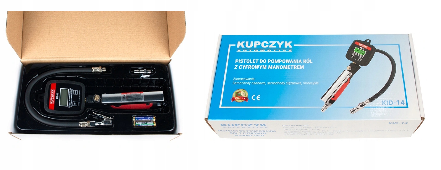 Manometr do pompowania kół cyfrowy 14bar Kupczyk KID-14 Marka Kupczyk