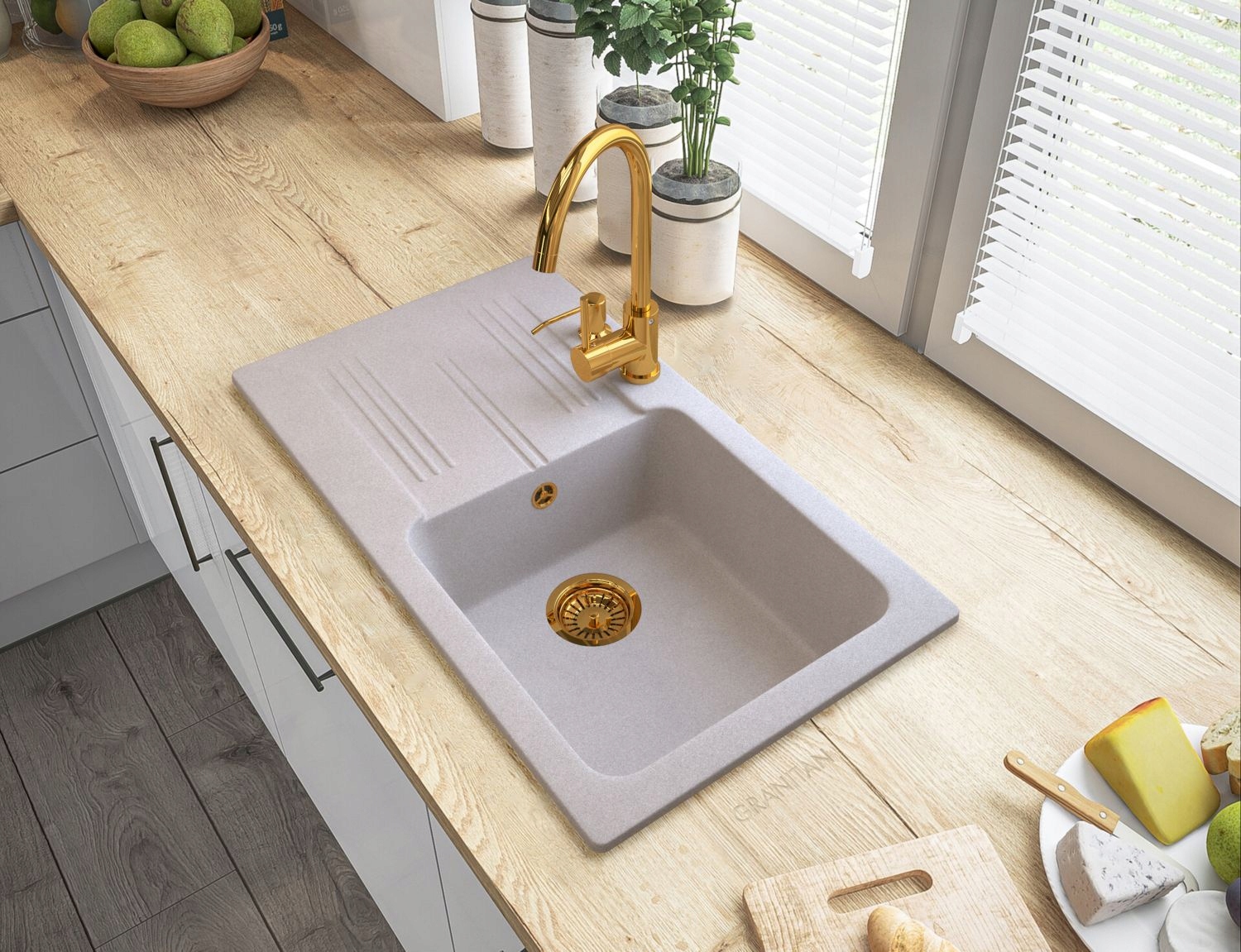 DOZOWNIK DO PŁYNU do naczyń DO KUCHNI ZLEWOZMYWAKA Złoty 360 ml GRANITAN Linia DOZOWNIK