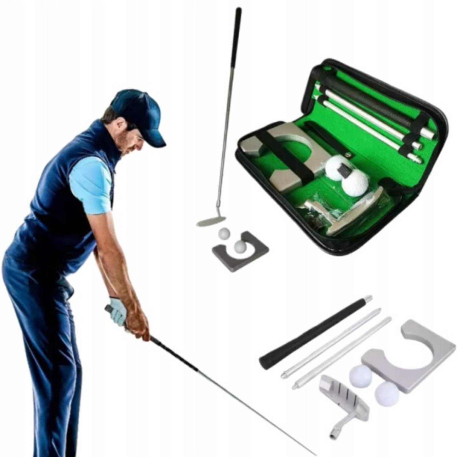 Golfová Tréninková Sada Cvičební Mini Golfový Putter Akcesoria Přenosná