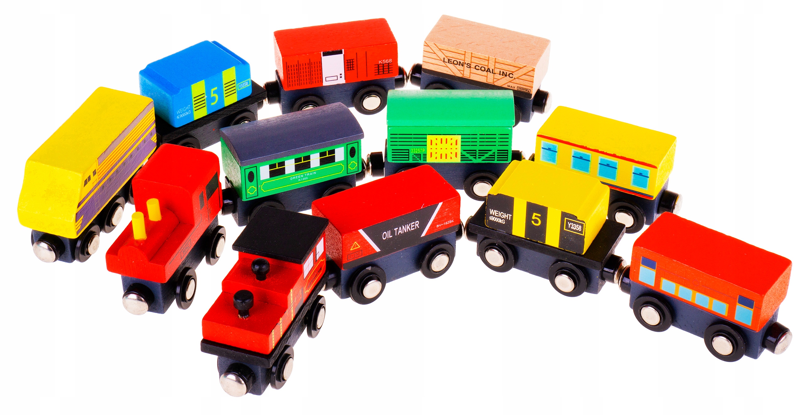 

Pociąg Kolejka Wagoniki Drewniane Na Magnes 12 El.