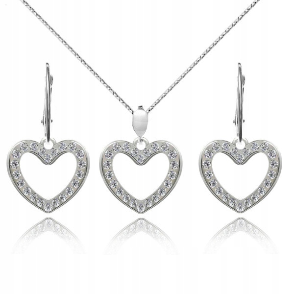 

Srebrny Komplet Serce Swarovski srebro 925