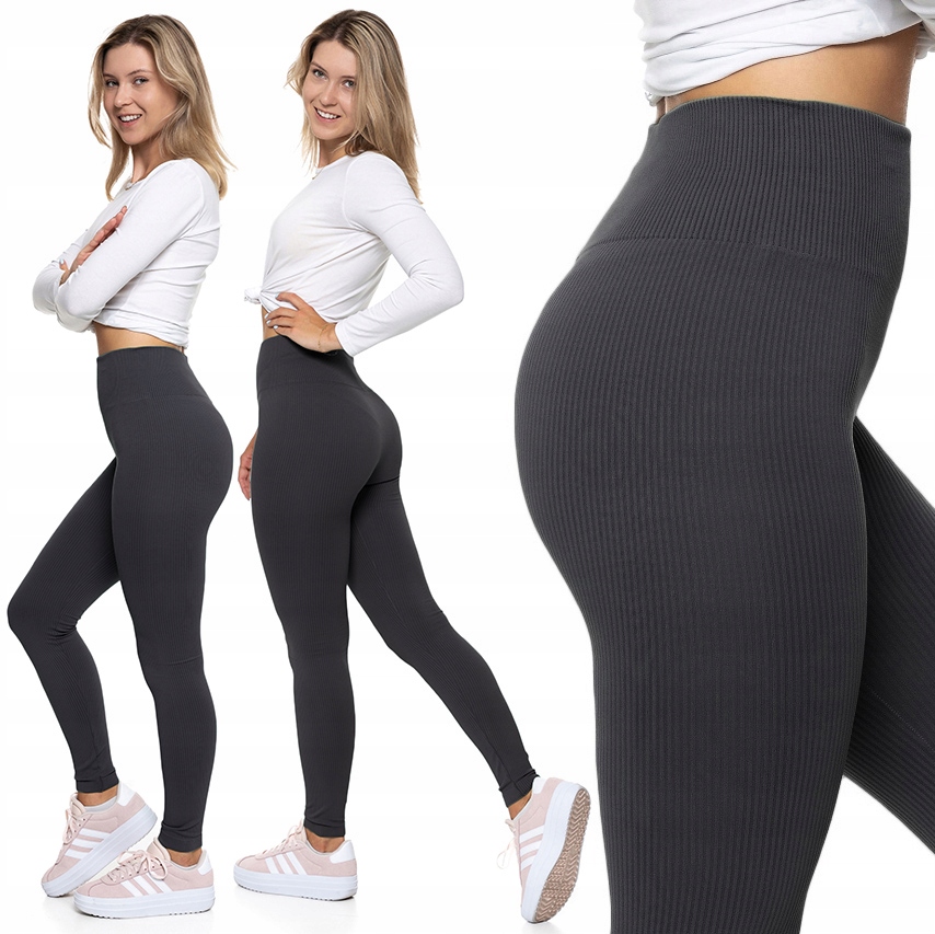 Moraj dámské Žebrované Sportovní Legíny s vysokým pasem L/XL