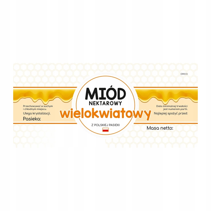 

Etykieta na miód wielokwiatowy EM111D duże