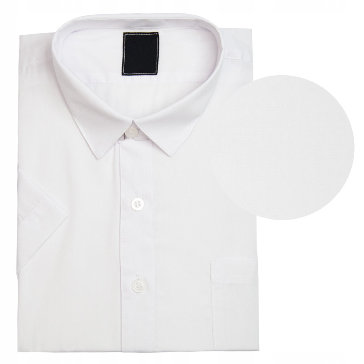 KOSZULA WIZYTOWA krótki rękaw - biała gładka 128