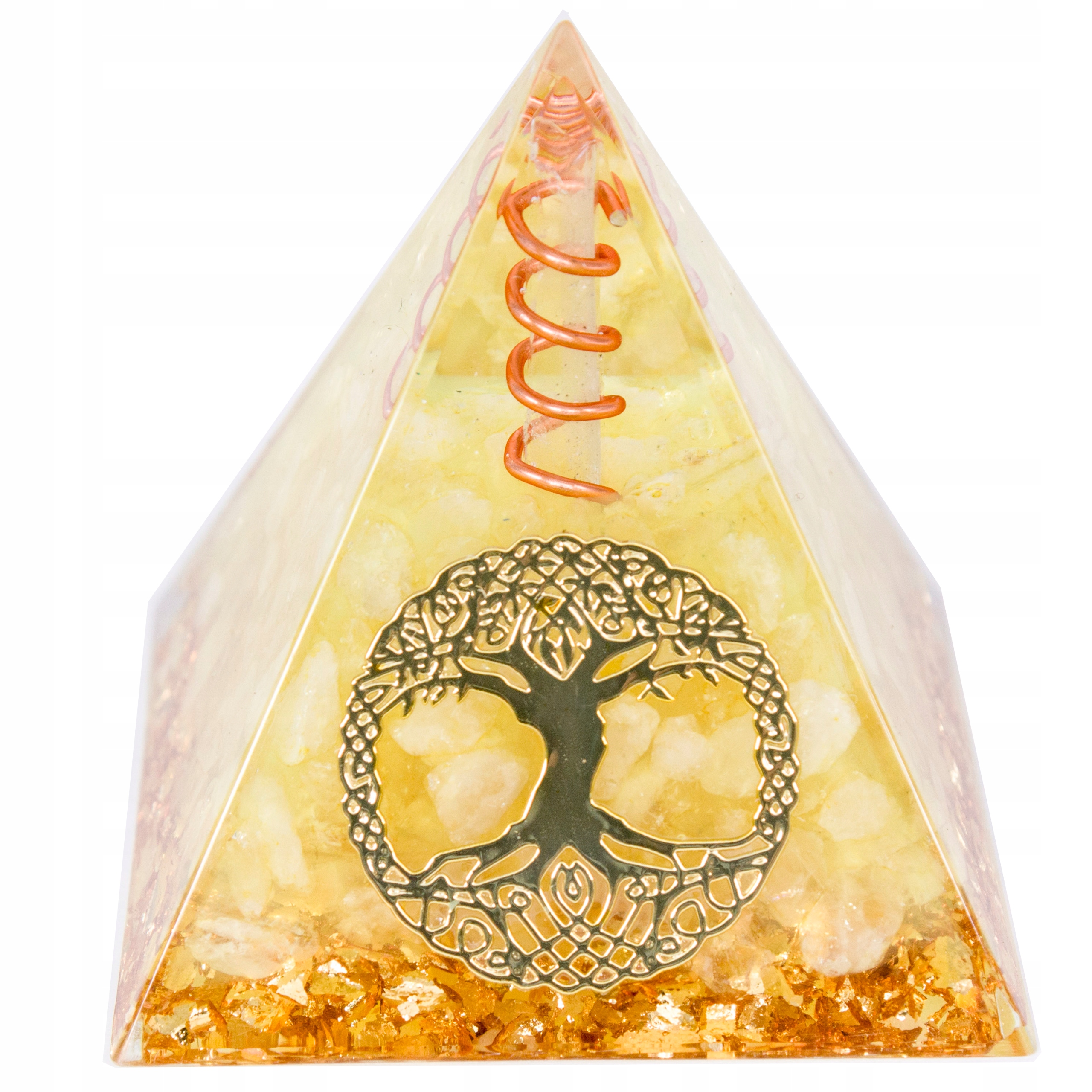 Pyramida Orgonit Achát Citron Křišťál Strom Života Feng Shui 5 cm