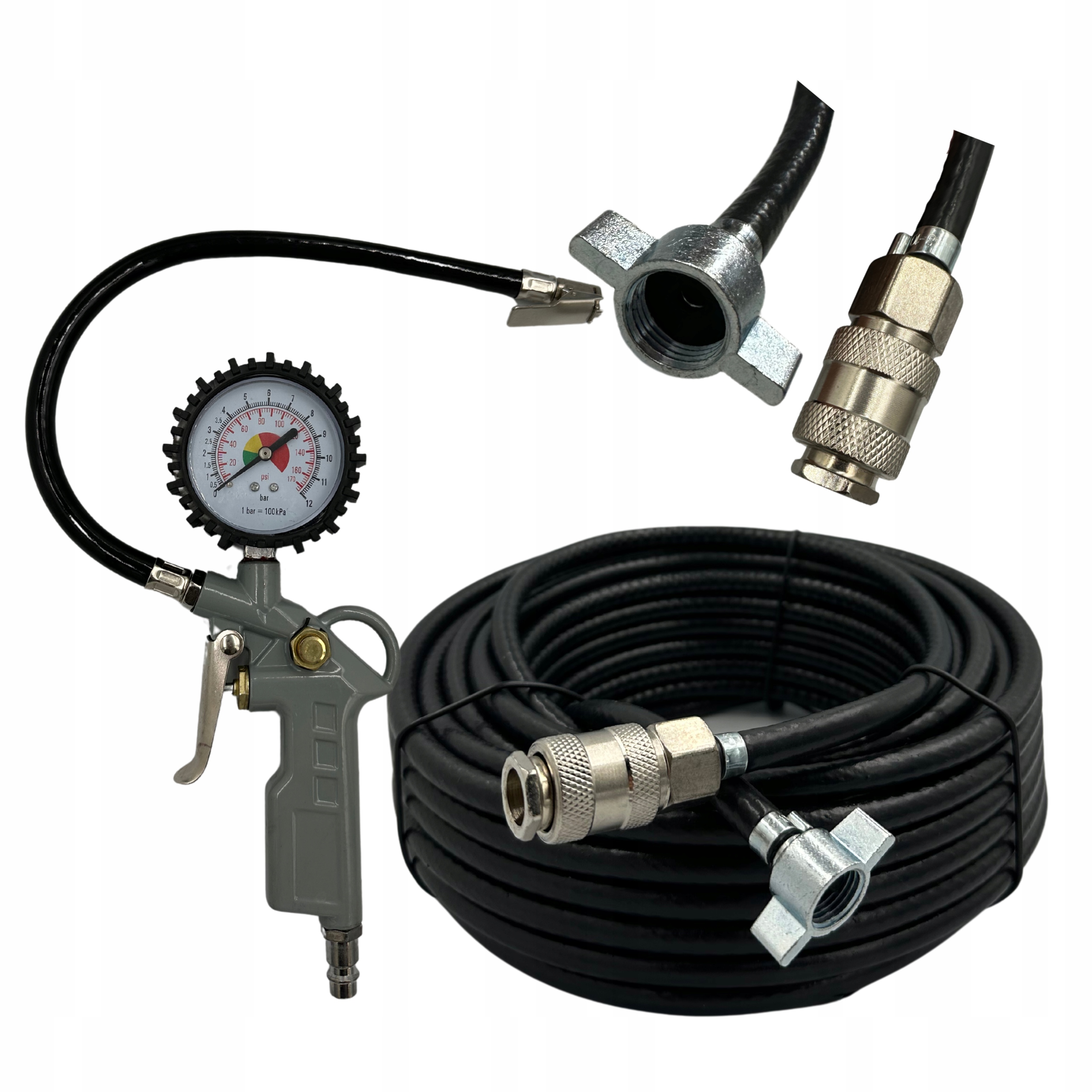 Kabel na huštění kol 18m Tir Agro Bus kvalita Pistole s manometrem