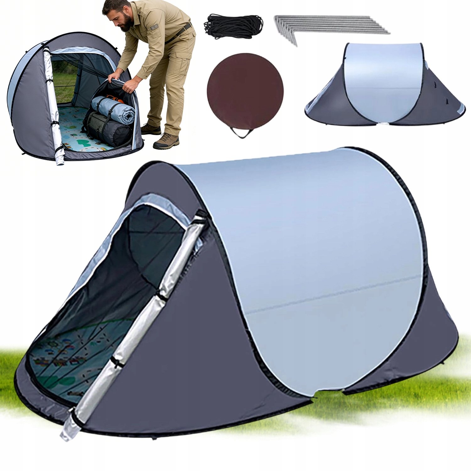 Stan Kempingový Stan Pro 2 Osoby Voděodolný Uv Moskytiéra Na Kempování