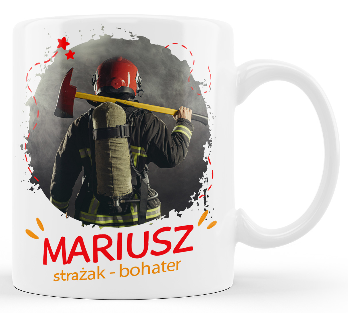 

Kubek strażaka bohatera z Twoim imieniem strażak.