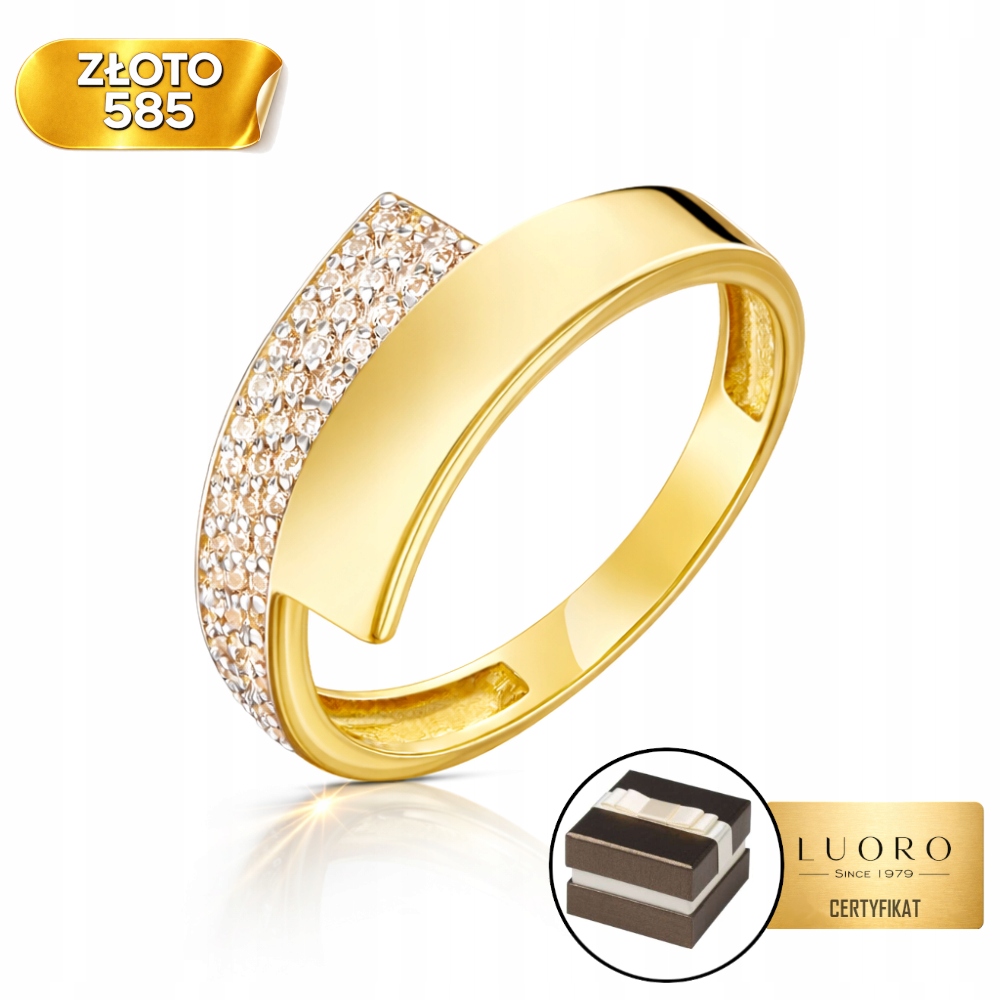 Prstýnek 585 14K Se Zirkony, Jemný Šik R17