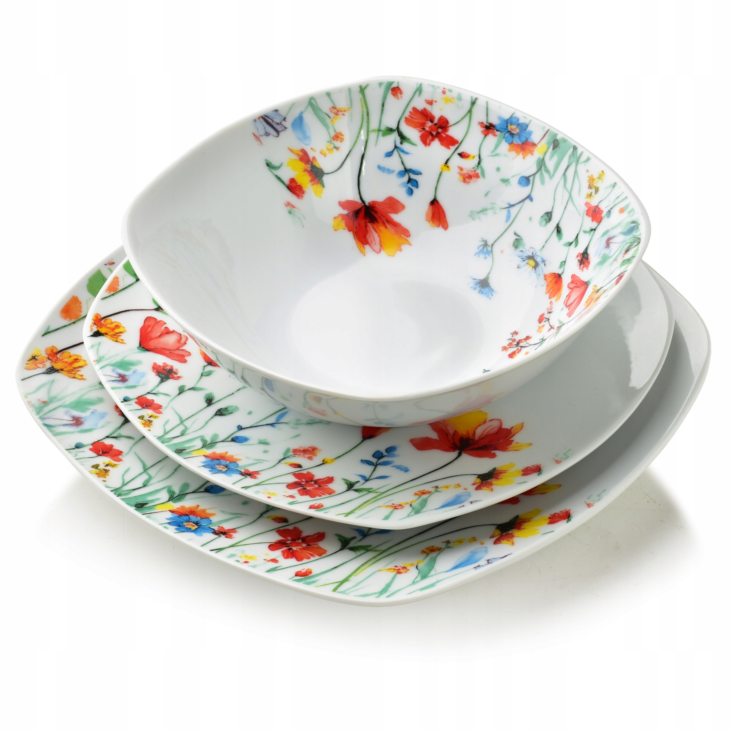 Porcelánový obedový komplet Affekdesign Lea Iris 16,5/19,5/22 cm biely 18 ks