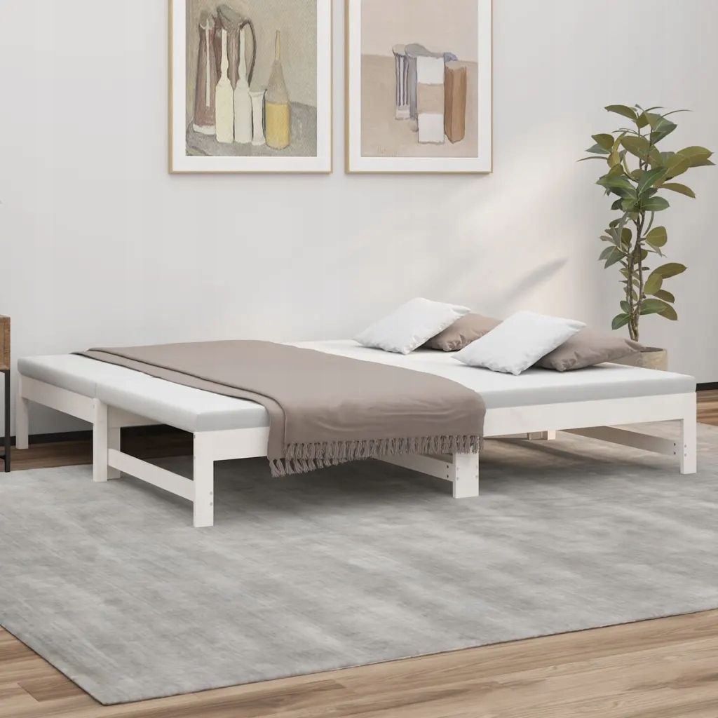 Výsuvná postel bílá 2x(75x190) cm masivní borovice Bílá 823420