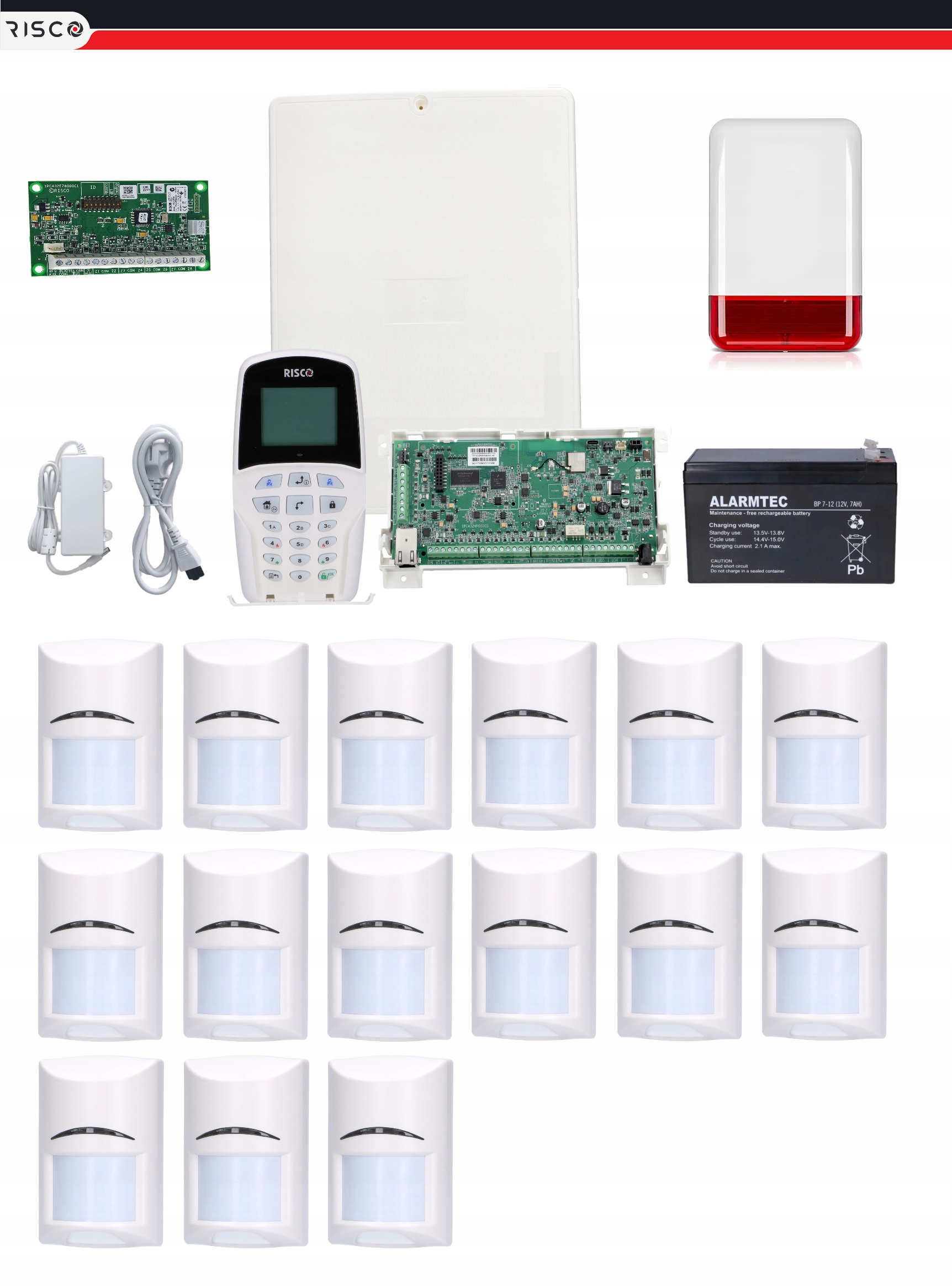 System Alarmowy Lightsys Plus Risco Zestaw 15 Pir Wifi Do Domu Sklepu Firmy