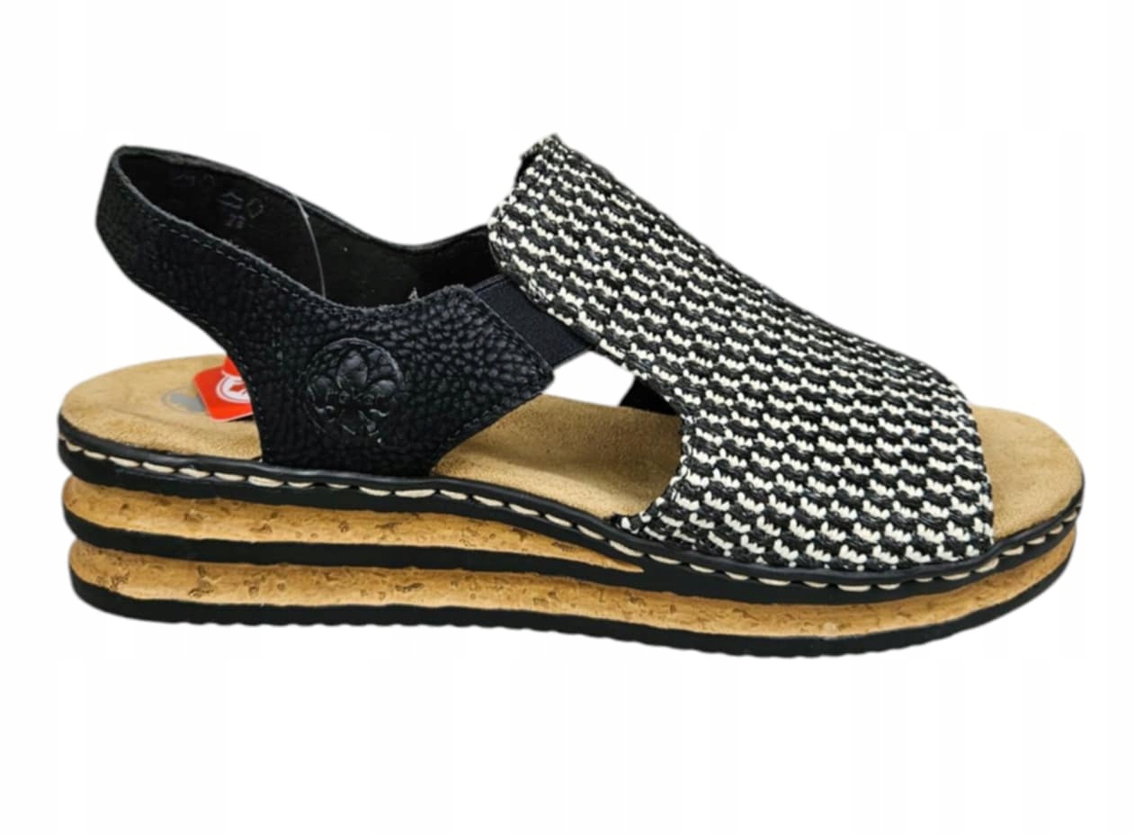 Rieker Sandály 62971-00 Černé Bílé vel. 39
