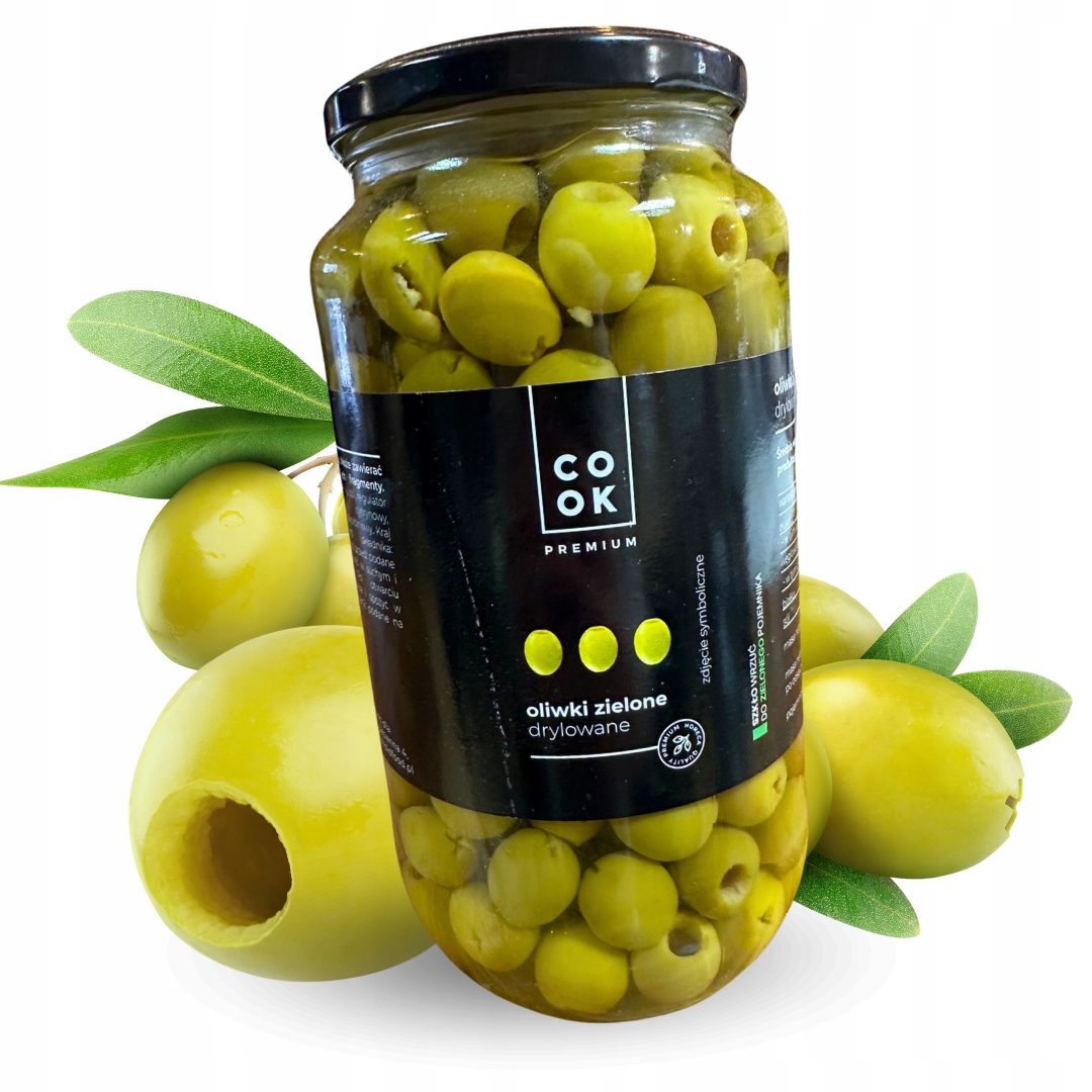 Levně Zelené olivy drilované 935 g Cook Premium