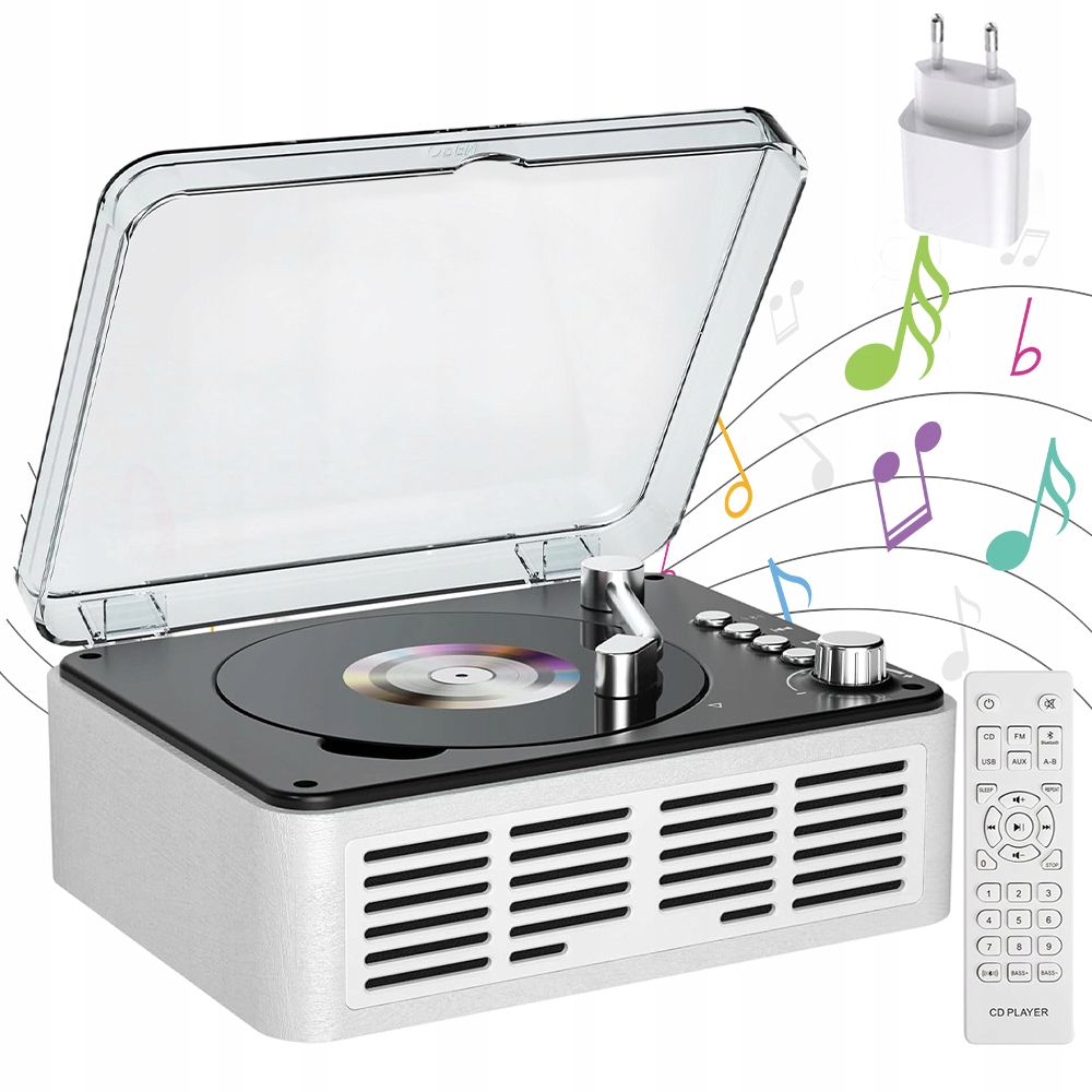 Přehrávač CD Retro Rádio Fm Přehrávač CD Stolní Bluetooth Reproduktor