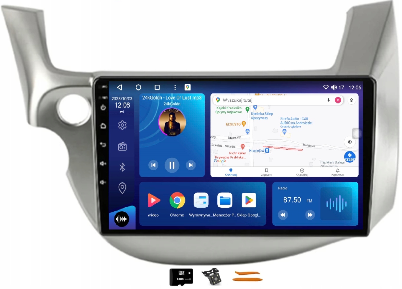 Rádio Android Navigácia VQ230 Qled Carplay Lte Honda Fit Jazz 3 III 08-14