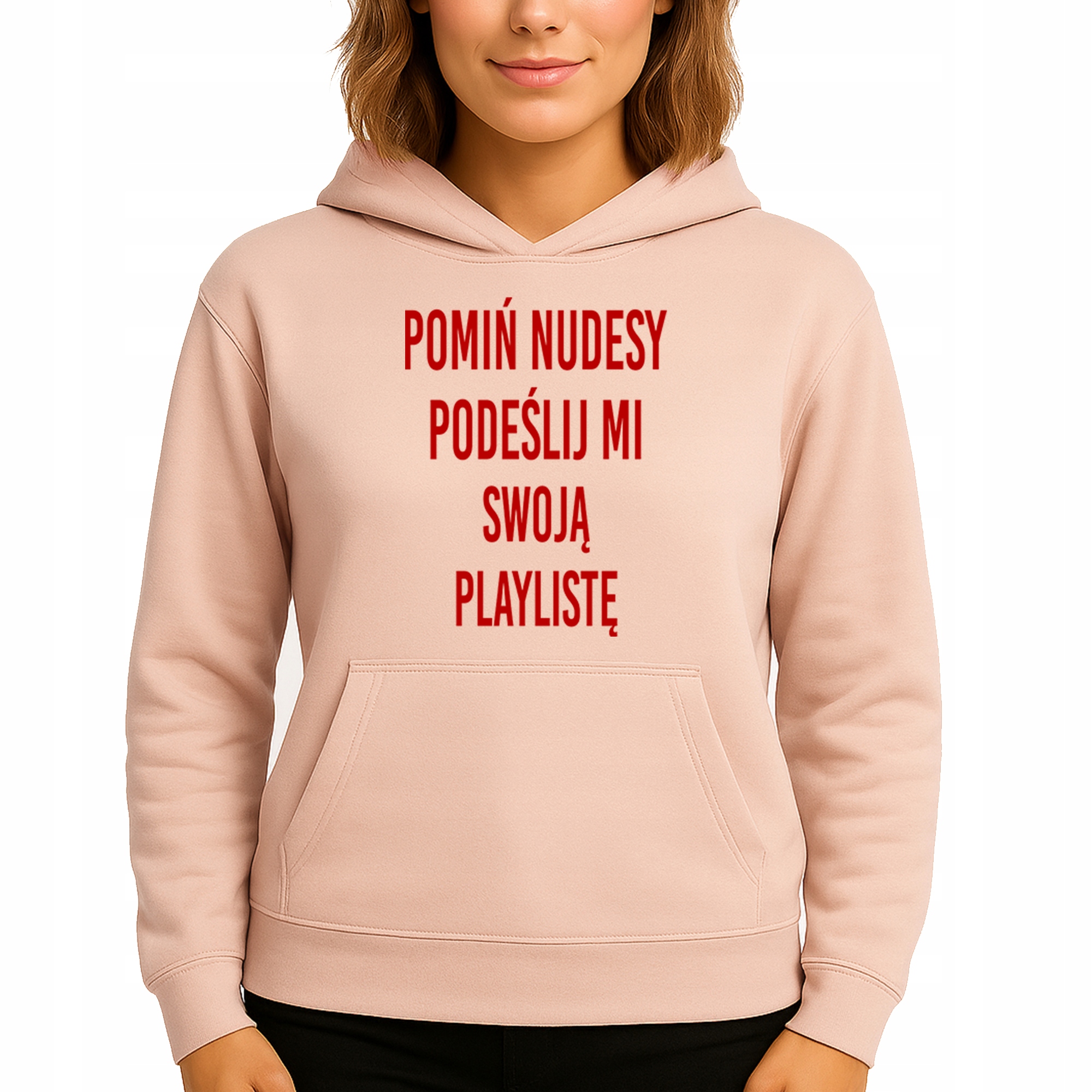 Mikina S Kapucí Broskvová bavlněná mikina Módní přeskočení Nudesy Vel S