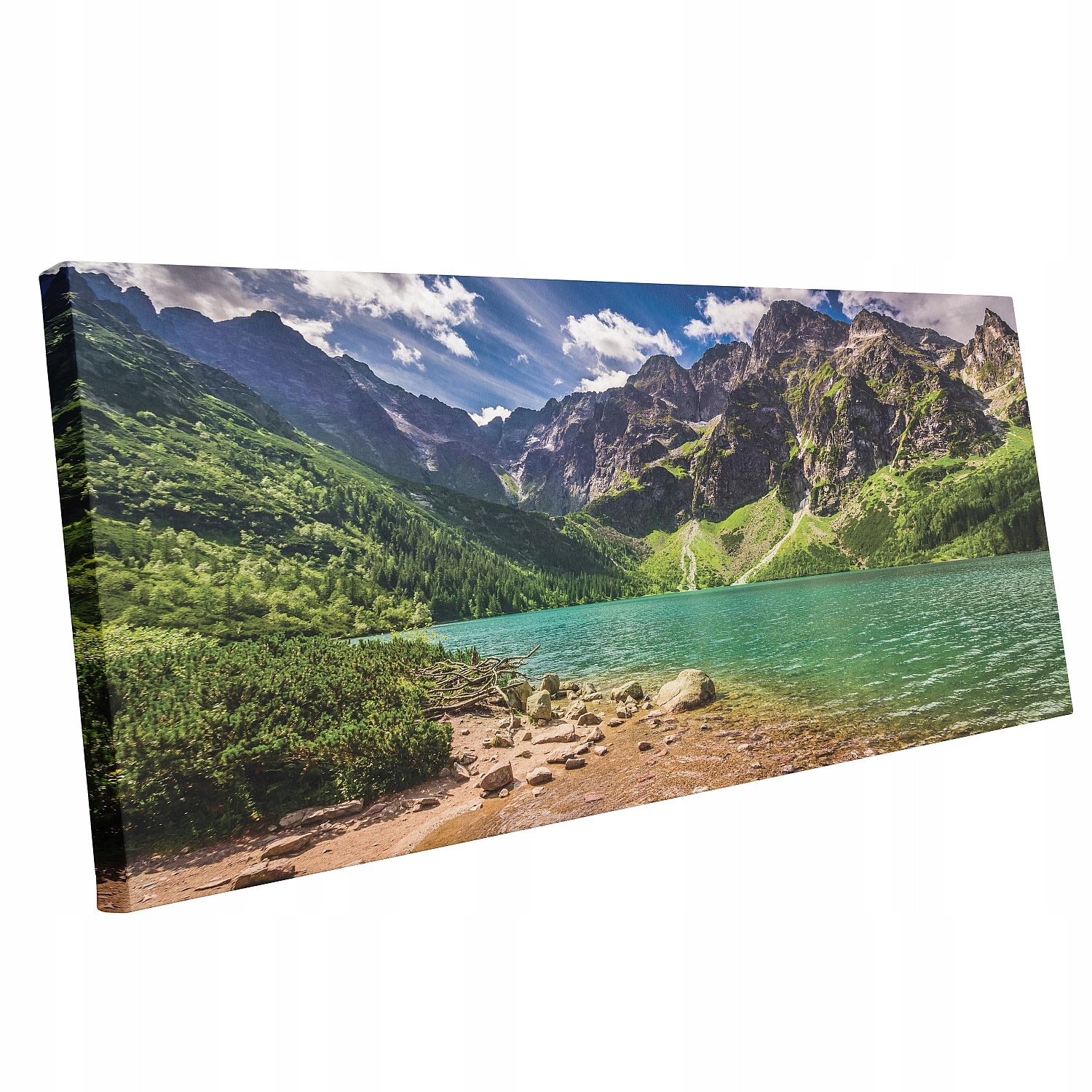 Obraz hory Tatry na plátně 130x50 Mořské oko 2