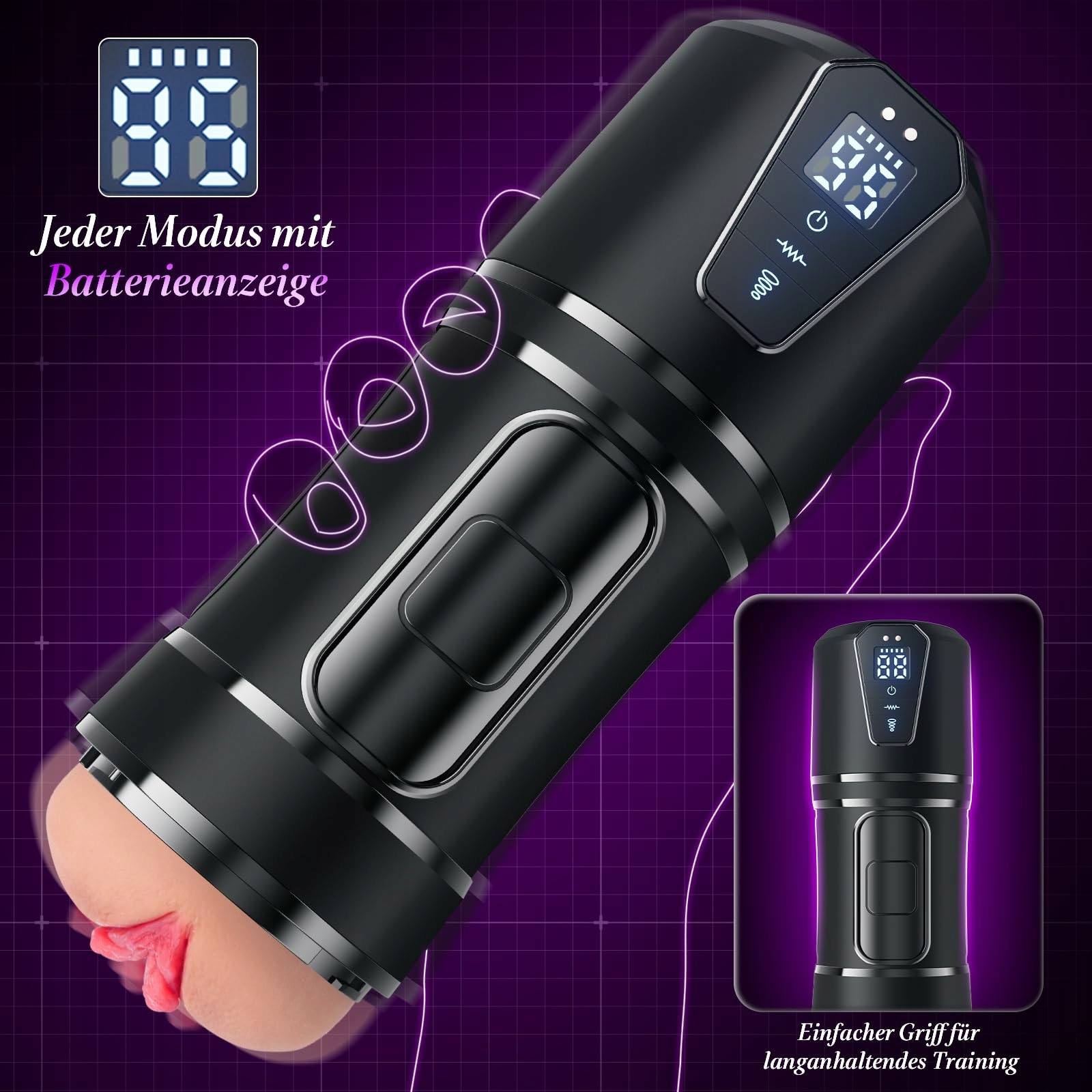 ELECTRISCHER Masturbator Dla Mężczyzn 9 Trybów Teleskopowych 5 Rotacyjnych — miniatura 6