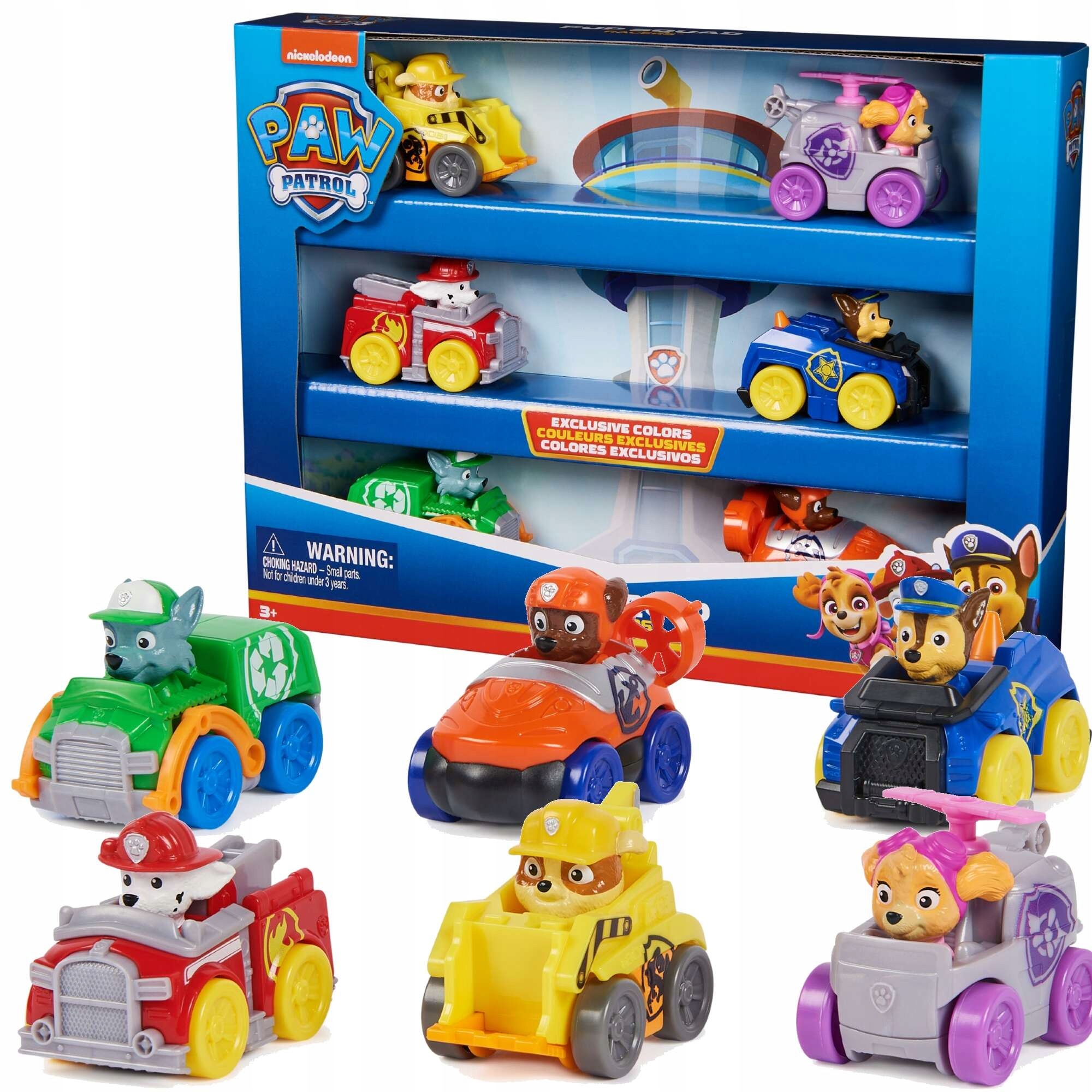 ЩЕНЯЧИЙ ПАТРУЛЬ НАБОР ИЗ 6 ФИГУРОК ТРАНСПОРТНЫЕ СРЕДСТВА PUP SQUAD RACERS CHASE MARSHALL SKYE